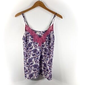 Free People Intimately Camisole Top Size Small Y2K Lace Tank Top Floral Festival